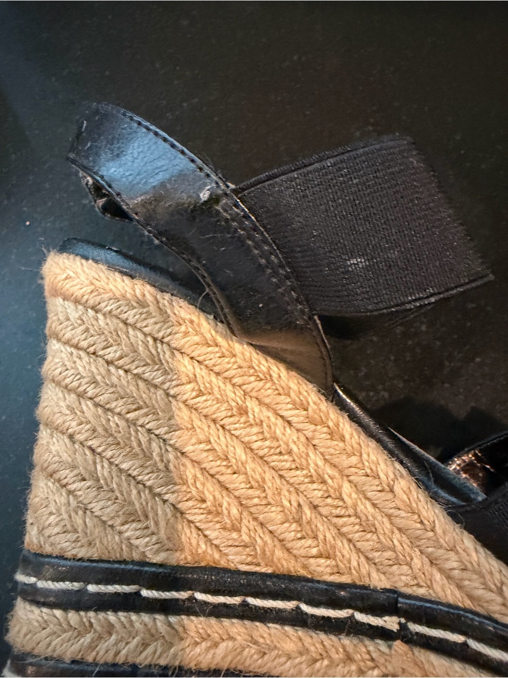 Charles by Charles David Black and tan espadrille wedges size 7 - Picture 4 of 13